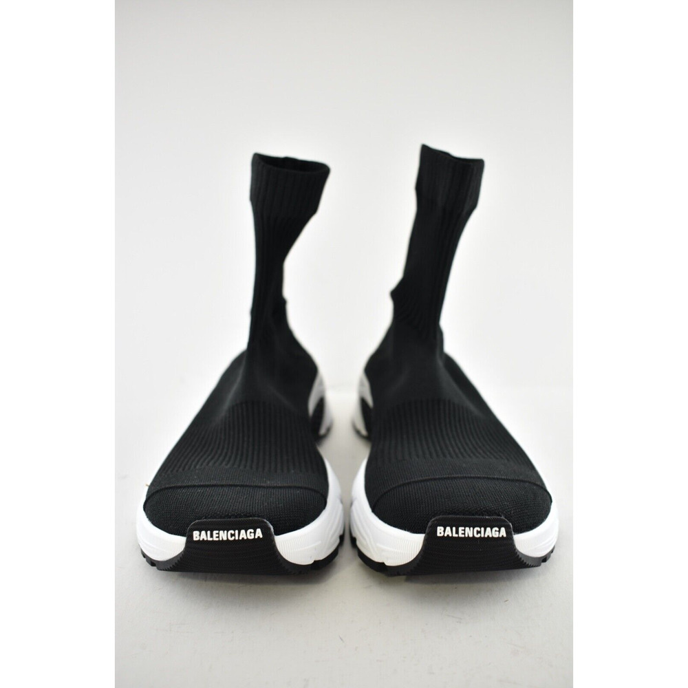 Balenciaga Speed 3.0 Sock Trainer Knit White Black High Top Runner Sneakers 41 - Picture 5 of 12